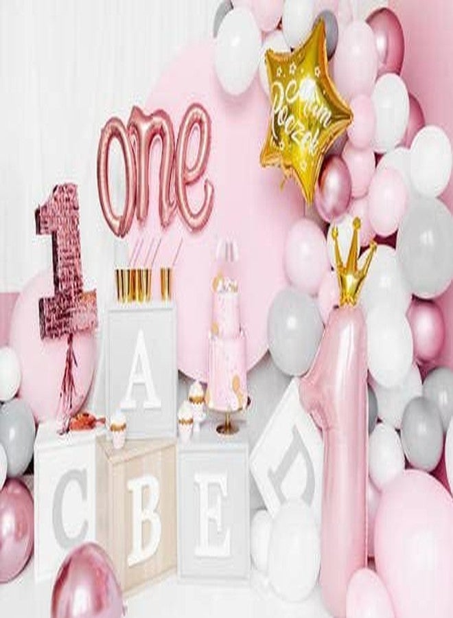 Lazybeee 32-Inch Pink Number 1 Foil Balloon with Gold Crown | Large Birthday Party Decorations | Kids Theme Party Supplies | Helium Balloon for Anniversary - Image 4